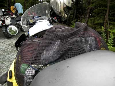 Mesh bag in use